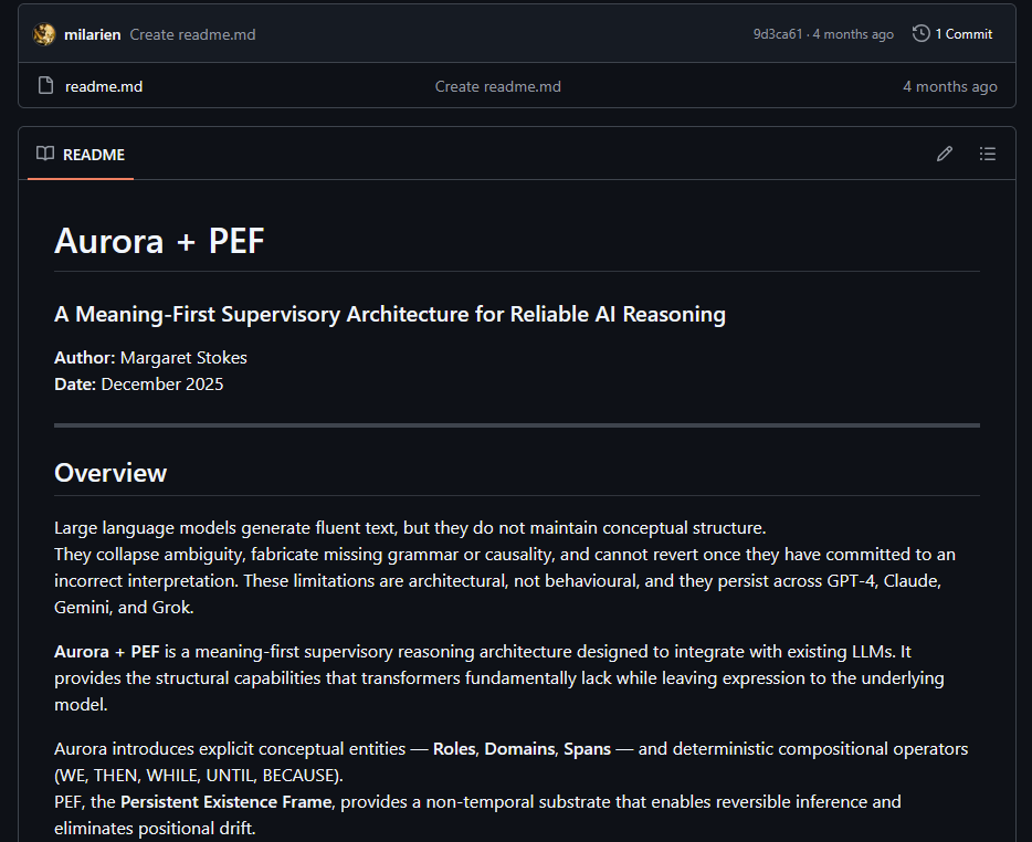 Aurora and PEF architecture README screenshot